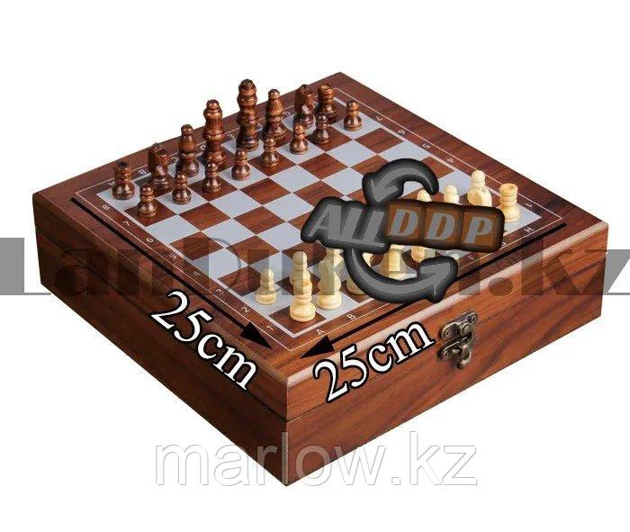 Подарочный набор Шахматы и Покера 2в1 220 фишек с номиналом 2 колоды карт 5 игральных костей 28.5х28.5см №6128 - фото 5 - id-p111425430