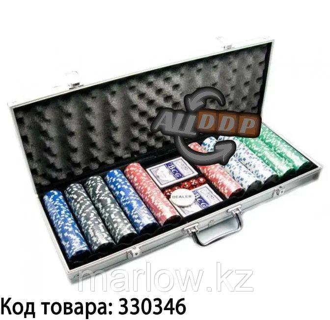 Набор для покера 500 Pc Poker Game Set без Номинала (в алюминиевом кейсе) - фото 1 - id-p111425436