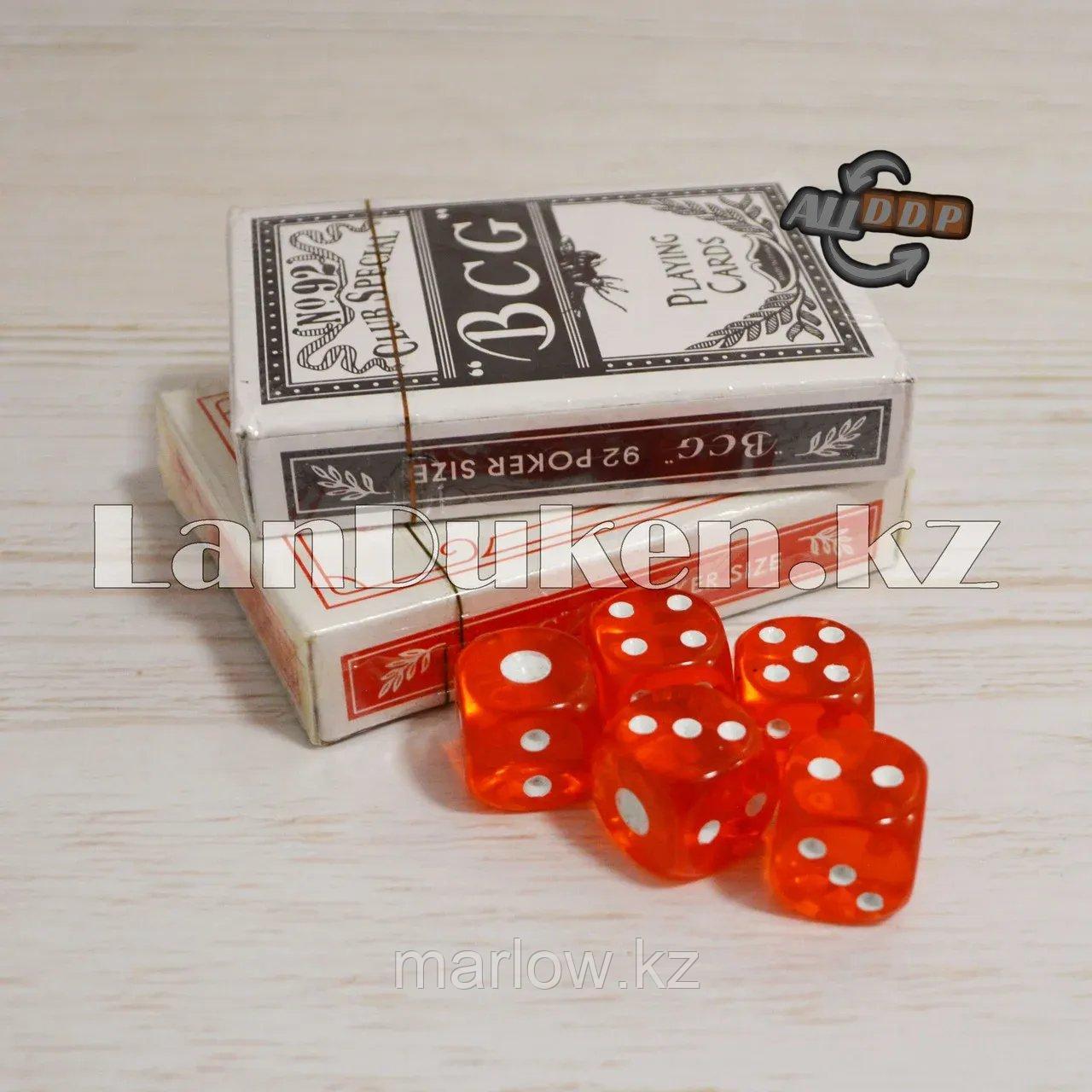 Набор карт для покера 2 колоды и кубики 5 штук - фото 1 - id-p111425437