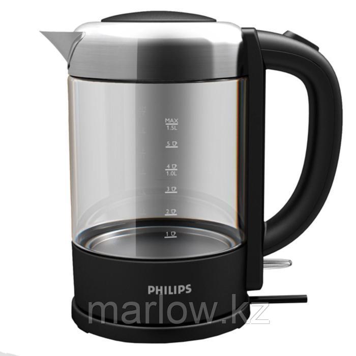 Чайник Philips HD 9340/90, стекло, 1.5 л, 2200 Вт, чёрный - фото 1 - id-p111436974