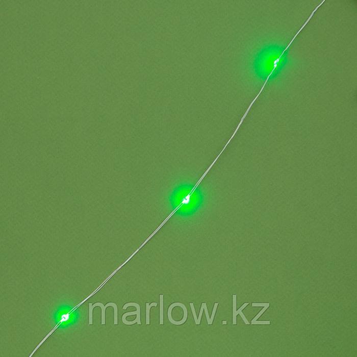Гирлянда "Нить" 10 м роса, серебристая нить, 100 LED, свечение зелёное, 2 режима, солнечная батарея - фото 8 - id-p111437784