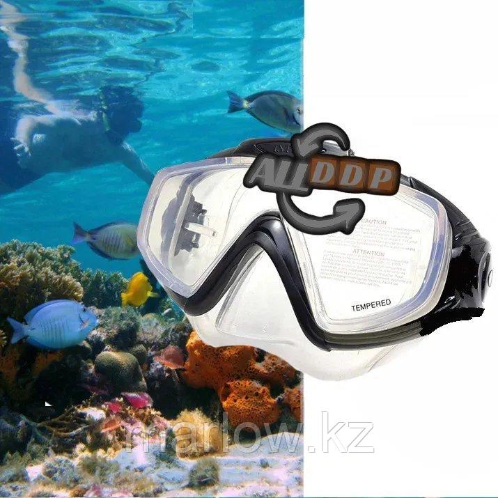 Плавательная маска высококачественная с закаленными стеклянными линзами Inteх 55981 черная - фото 3 - id-p111453600