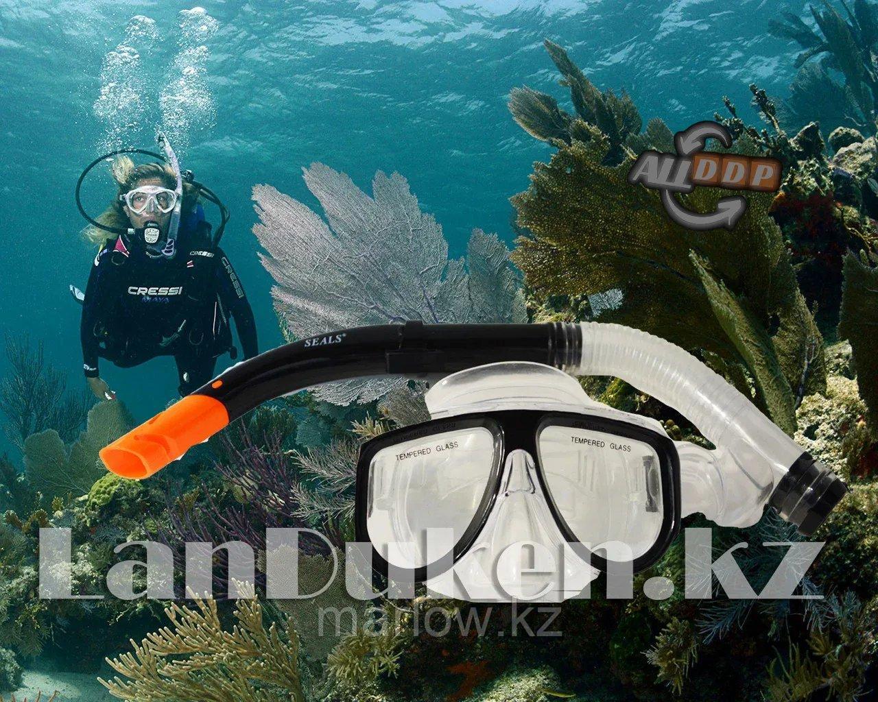 Набор для плавания Seals (дыхательная трубка и маска) черный 00298 - фото 1 - id-p111453602