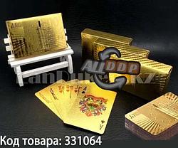 Покерные карты с золотым напылением Golden Premium Euro 54 Карты игральные сувенирные (золото)