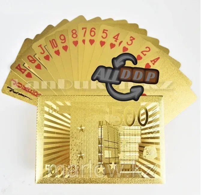 Покерные карты с золотым напылением Golden Premium Euro 54 Карты игральные сувенирные (золото) - фото 7 - id-p111425439