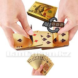Покерные карты с золотым напылением Golden Premium dollar 54 Карты игральные сувенирные (цветной доллар)