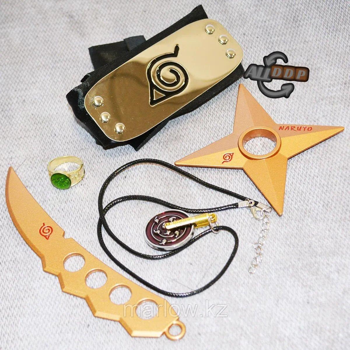 Игровой набор Наруто повязка звезда Сюрикен клинок Чакры кольцо и медальон - фото 1 - id-p111452606