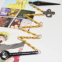 Игрушечное оружие на золотой цепочке Наруто Кунай 53 см цвет черный