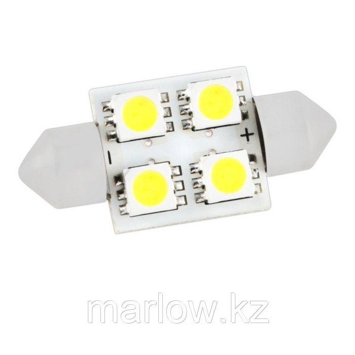 Лампа светодиодная T11(C5W), 12В 4 SMD диода, c цоколем 31 мм, Skyway, - фото 1 - id-p111427447