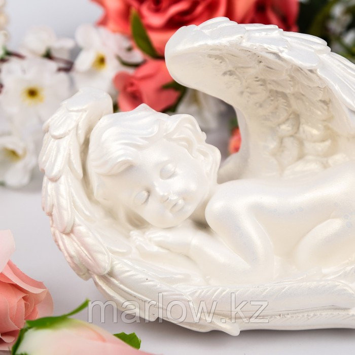 Статуэтка "Ангел в крыле", белая, 30 см х 14 см х 20 см - фото 3 - id-p111439799