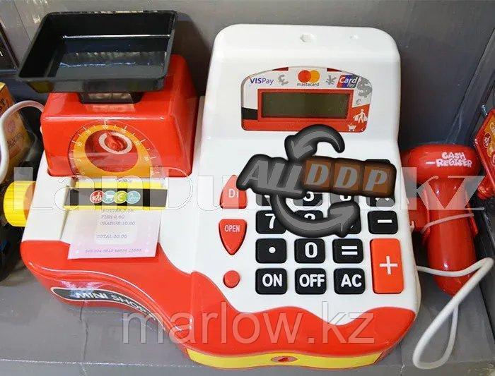 Детский набор кассовый аппарат Cash Register Set светящийся со звуковыми эффектами красный 35535B - фото 5 - id-p111454630
