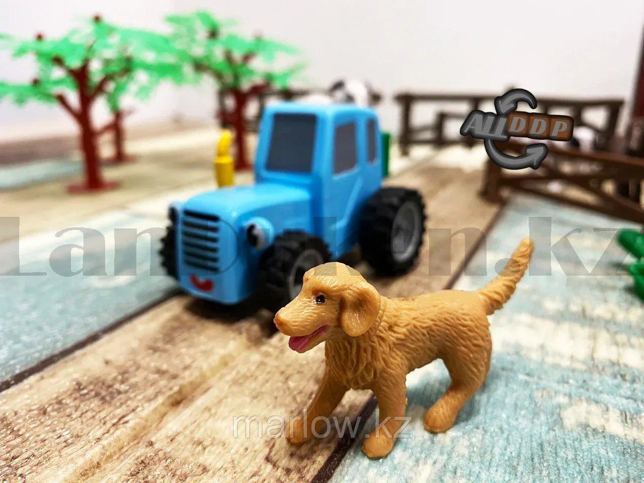 Набор игрушечный для детей Ферма - Синий трактор прицеп с домашними животными и декорациями фермы в комплекте - фото 7 - id-p111454631