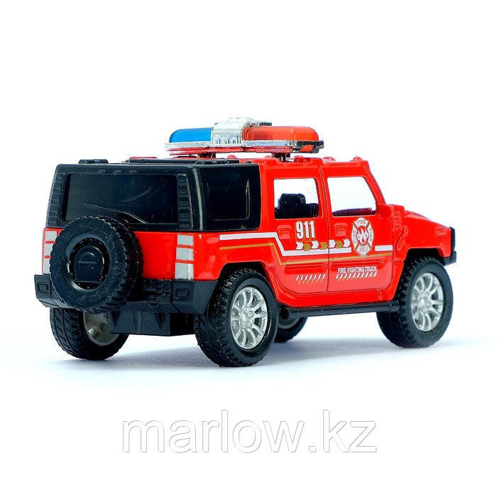 Машина металлическая «Пожарная служба», масштаб 1:43, инерция - фото 3 - id-p111431402