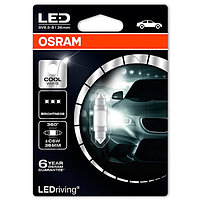 Лампа светодиодная Cool White Osram 12V C5W SV8.5-8 36мм 6000К, блистер, 6498CW01B
