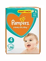 Подгузники Pampers Sleep & Play 9-14 кг, 4 размер, 86 шт.