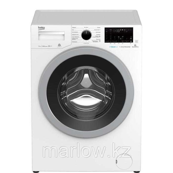 Стиральная машина Beko WSRE 7H636SBW, класс А, 1200 об/мин, до 7.5 кг, дисплей, белая - фото 1 - id-p111437041