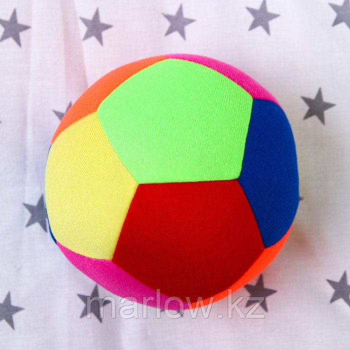 Развивающая игрушка «Мяч футбольный цветной», с бубенчиком - фото 5 - id-p111432402