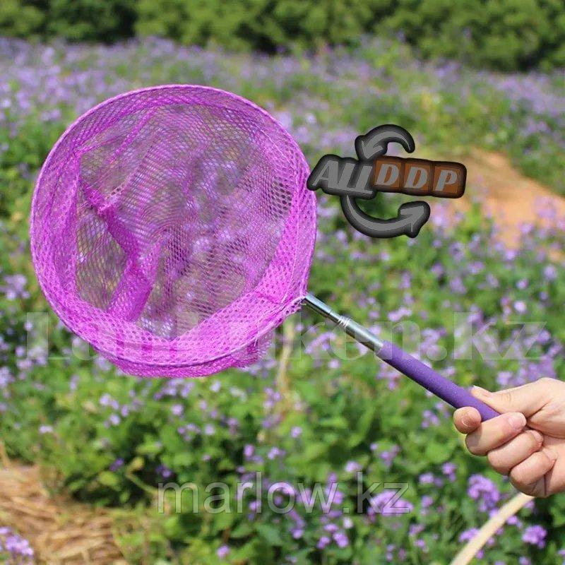Детский сачок для ловли телескопический с металлической выдвижной ручкой 37-58 см фиолетовый - фото 6 - id-p111454640