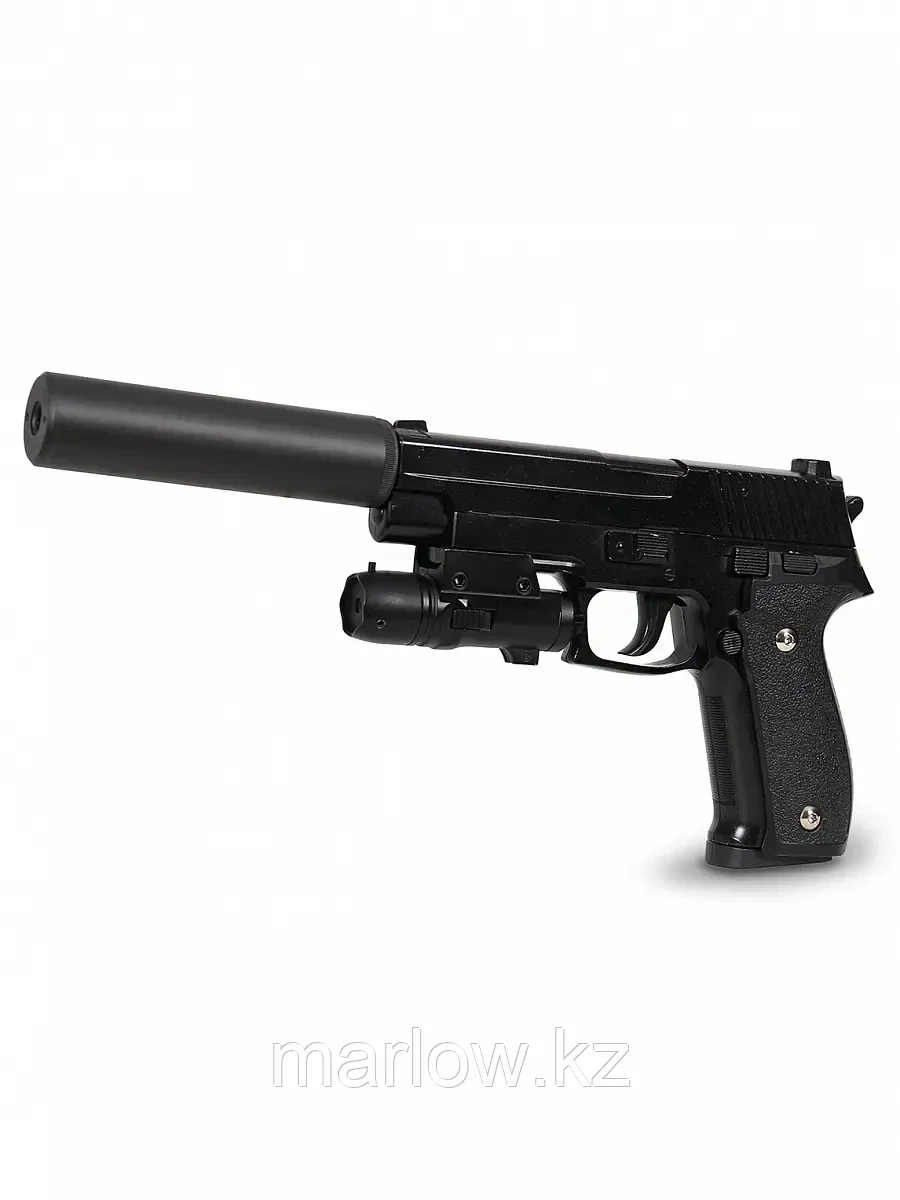 Пистолет металлический SIG 226 с глушителем и ЛЦУ G.26A 20см - фото 1 - id-p111446734