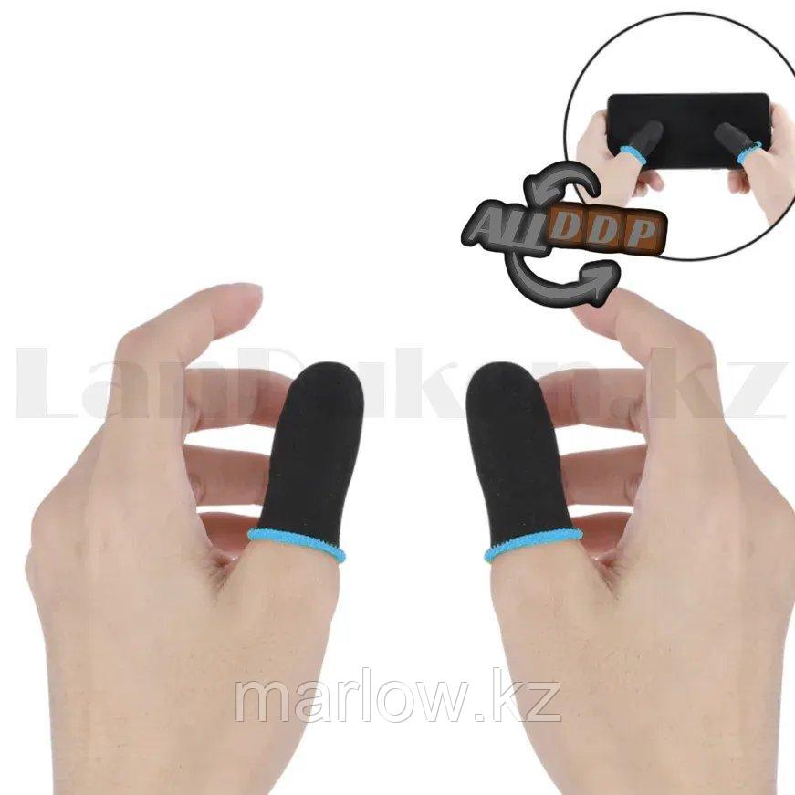 Игровые перчатки для пальцев для игр на телефоне сенсорные ультратонкие многоразовые черные - фото 5 - id-p111454681