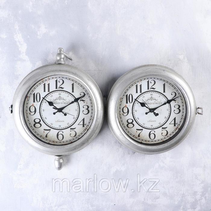 Часы настенные двойные, серия: Садовые, "Молинара", потёртое серебро, d=24 см, 45х37 см - фото 5 - id-p111438865