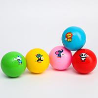 Набор развивающих тактильных мячиков для ванны с пищалкой 5шт «Животные», 7 см