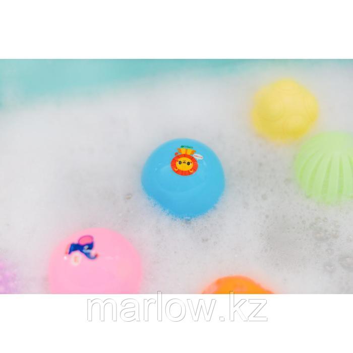 Набор развивающих тактильных мячиков для ванны с пищалкой 5шт «Животные», 7 см - фото 8 - id-p111433269