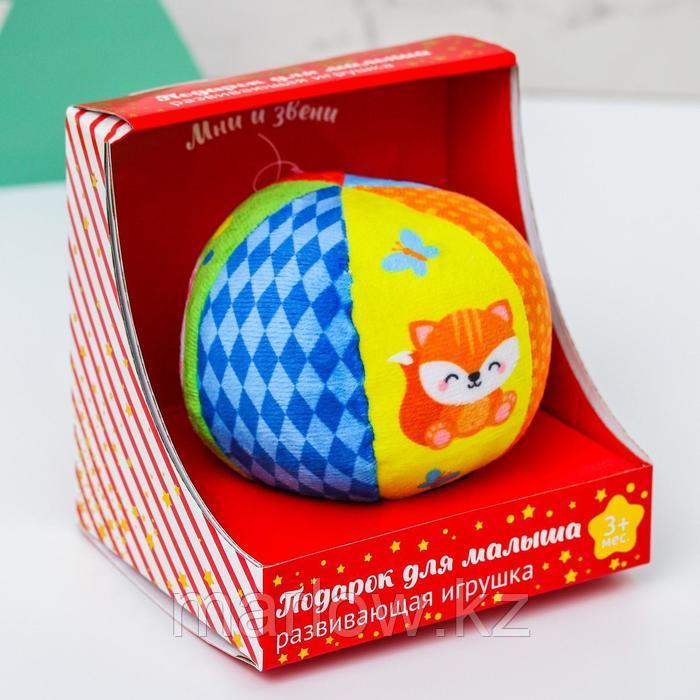 Мягкий развивающий мячик в подарочной коробке «Лесные животные» - фото 1 - id-p111433290