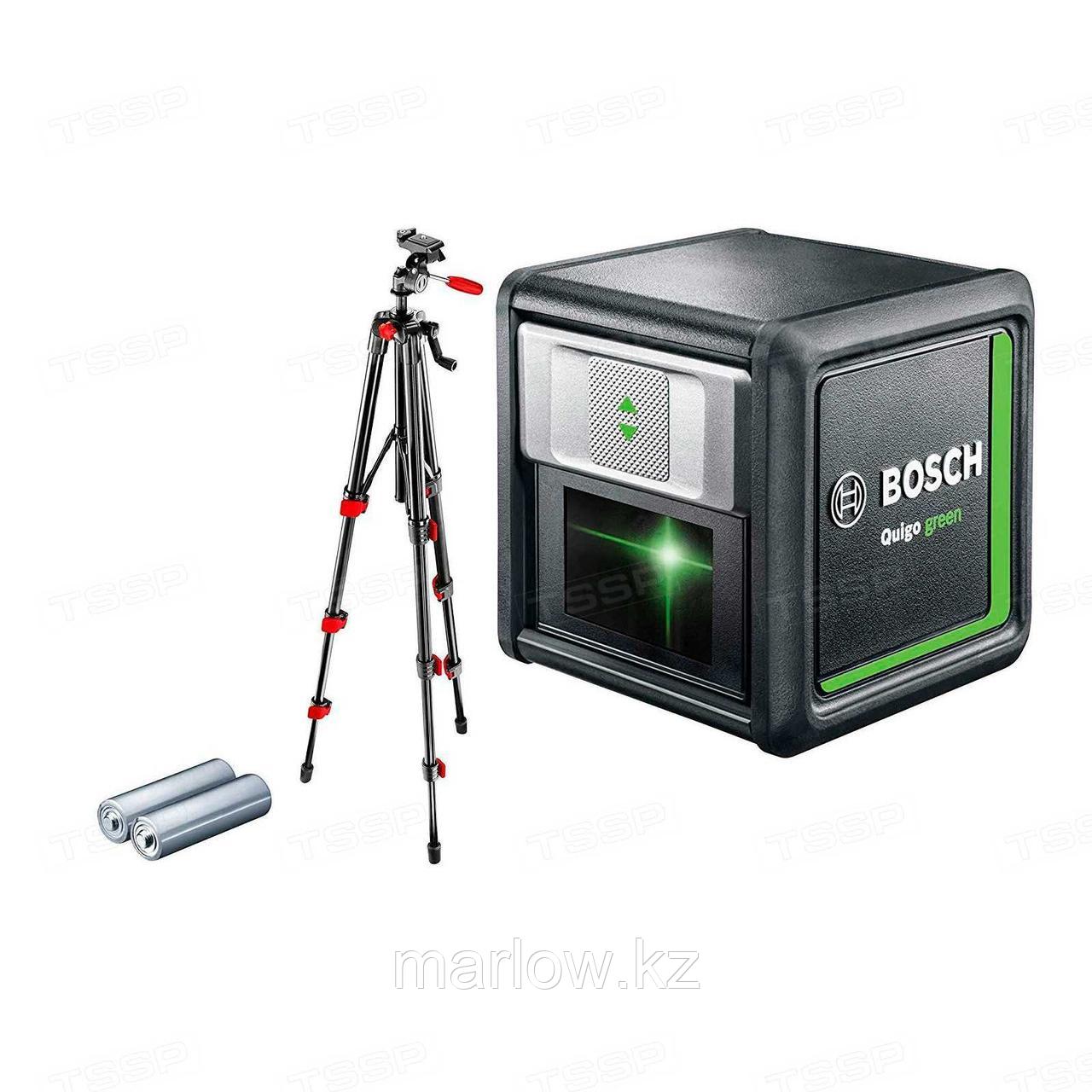 Лазерный нивелир с перекрёстными лучами Bosch Quigo Green + штатив 0603663C01 - фото 1 - id-p111466634