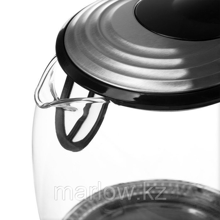 Чайник электрический Sakura SA-2724DBK, стекло, 1.7 л, 1850-2200Вт, регулировка t°, серебро - фото 3 - id-p111435172