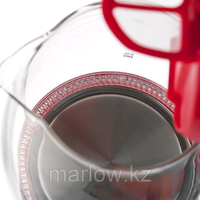 Чайник электрический BRAYER BR1045RD, стекло, 1.8 л, 2200 Вт, автоотключение, красный - фото 7 - id-p111435192