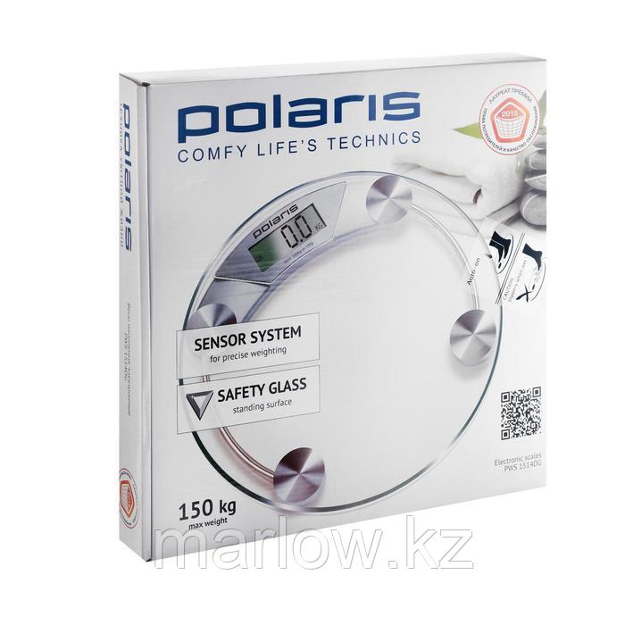 Весы напольные Polaris PWS 1514DG, электронные, до 150 кг, 2хCR2032, стекло, серебро - фото 5 - id-p111433358