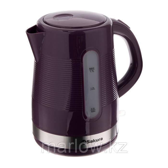 Чайник электрический Sakura SA-2343P, пластик, 1.7 л, 1850-2200 Вт, фиолетовый - фото 1 - id-p111435202
