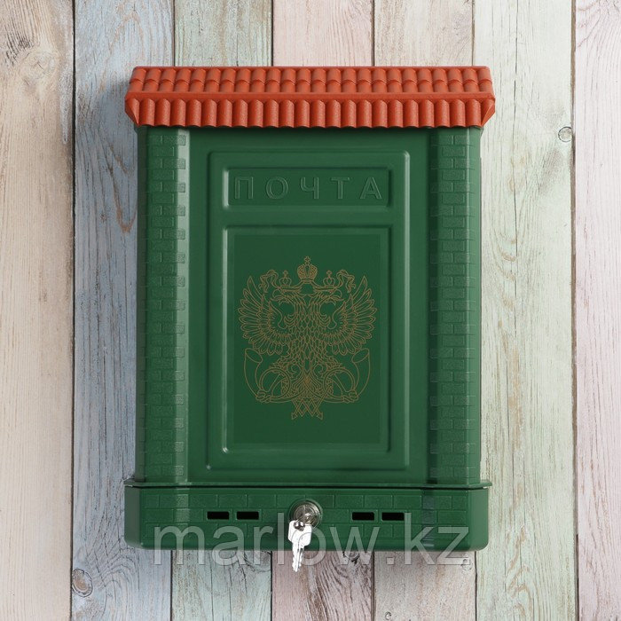 Ящик почтовый, пластиковый, «Премиум», с замком, зелёный - фото 4 - id-p111462726