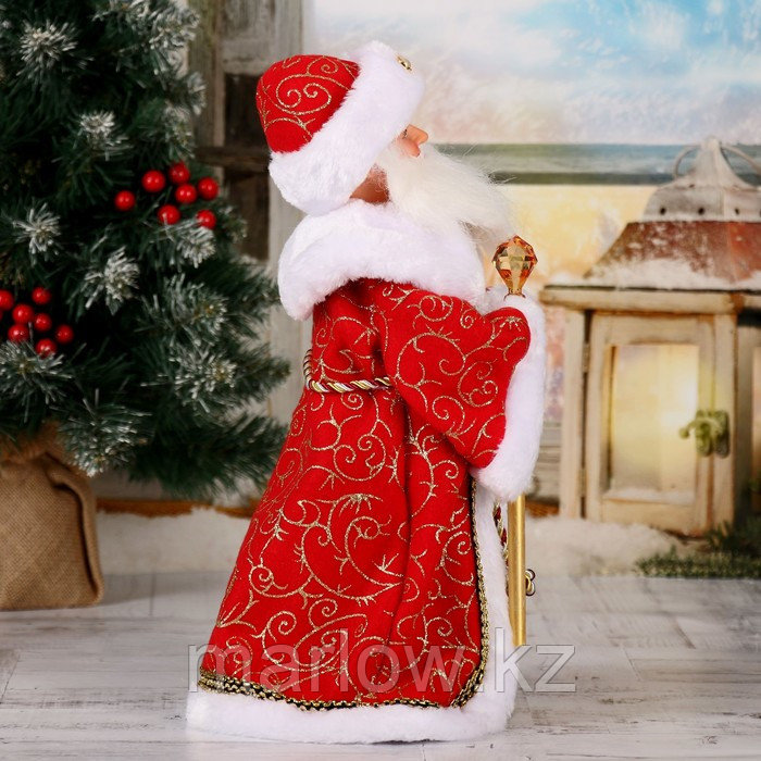 Дед Мороз "Посох с кристаллом" красный, двигается, 38 см - фото 3 - id-p111459749