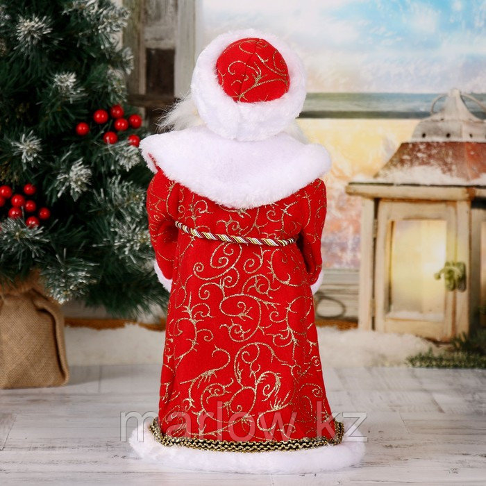 Дед Мороз "Посох с кристаллом" красный, двигается, 38 см - фото 4 - id-p111459749