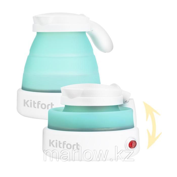 Чайник электрический Kitfort KT-667-2, складной, силикон, 0.6 л, 1150 Вт, голубой - фото 2 - id-p111435209