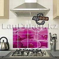 Кухонная наклейка на кафельную плитку 75x45 розовые цветы TL-204