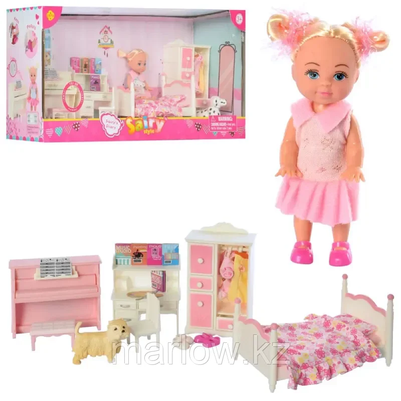 Кукла 12 см 8413 с набором мебели - фото 3 - id-p111446883