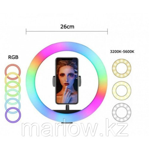 Селфи-лампа Led кольцо MJ26 26 см RGB - фото 2 - id-p111456794