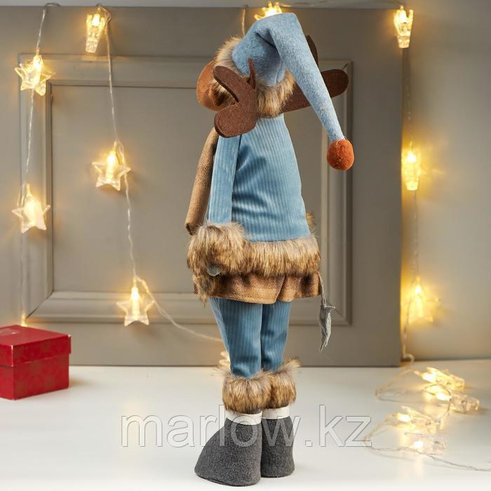 Кукла интерьерная "Лосик-девочка в голубом свитере с сердцем" 72х20х22 см - фото 4 - id-p111459773