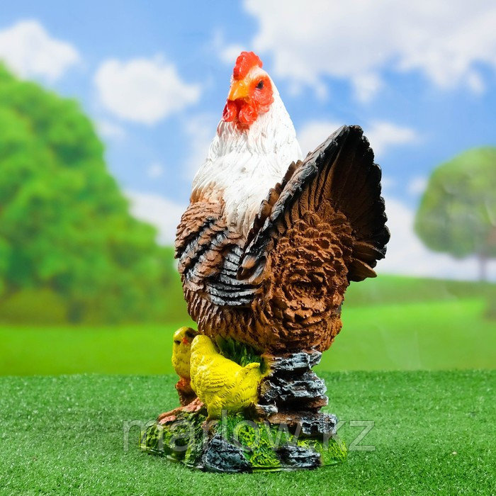 Садовая фигура "Курица с цыплятами" большая 30*17*42 см - фото 2 - id-p111437996