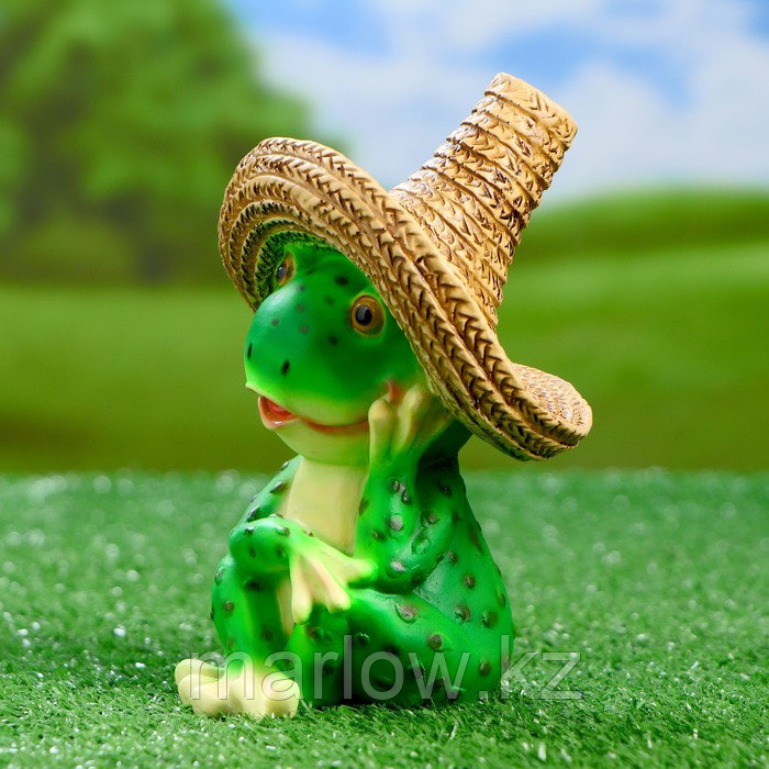 Садовая фигура "Лягушка в соломенной шляпе" 11х12х16,5см - фото 2 - id-p111438004