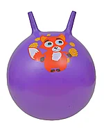 Мяч с рожками 55 см фиолетовый с Лисой