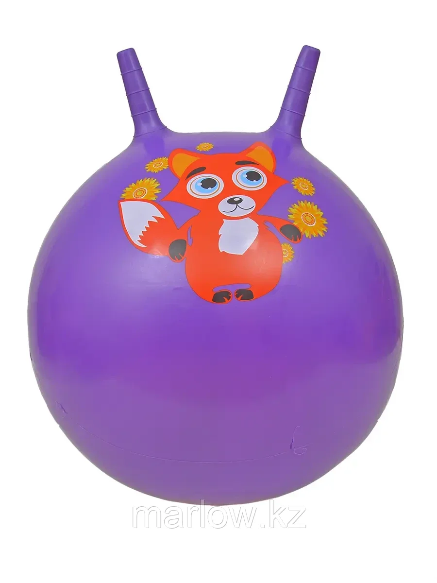 Мяч с рожками 55 см фиолетовый с Лисой - фото 1 - id-p111443941