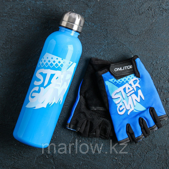 Набор для тренировок «Спортзал»: бутылка 600 мл, перчатки р-р L - фото 2 - id-p111433401