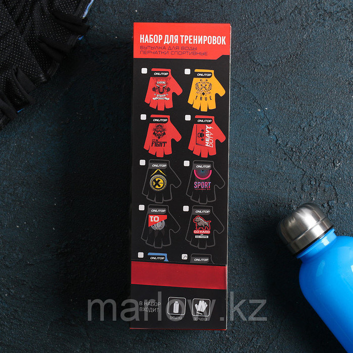 Набор для тренировок «Спортзал»: бутылка 600 мл, перчатки р-р L - фото 5 - id-p111433401