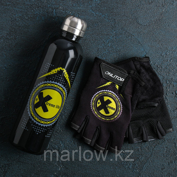 Набор для тренировок «Экстремал»: бутылка 600 мл, перчатки р-р М - фото 2 - id-p111433403