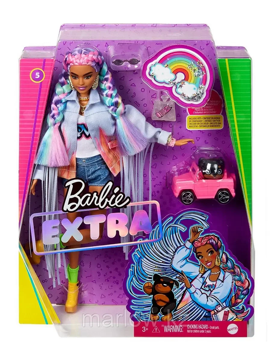 Кукла Barbie GRN29 Экстра с радужными косичками - фото 2 - id-p111447906