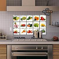 Кухонная наклейка на кафельную плитку 75х45 фрукты и овощи TL-229